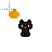 Black cat with pumpkin.cur Preview