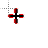 Red and Black flower Cross cursor.cur Preview