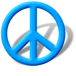 Blue Peace Sign Icon