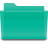 Semitransparent Open Folder Dark Green-Cyan.ico Preview