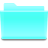 Semitransparent Open Folder Light Green-Cyan.ico Preview