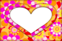 Flowery heart template