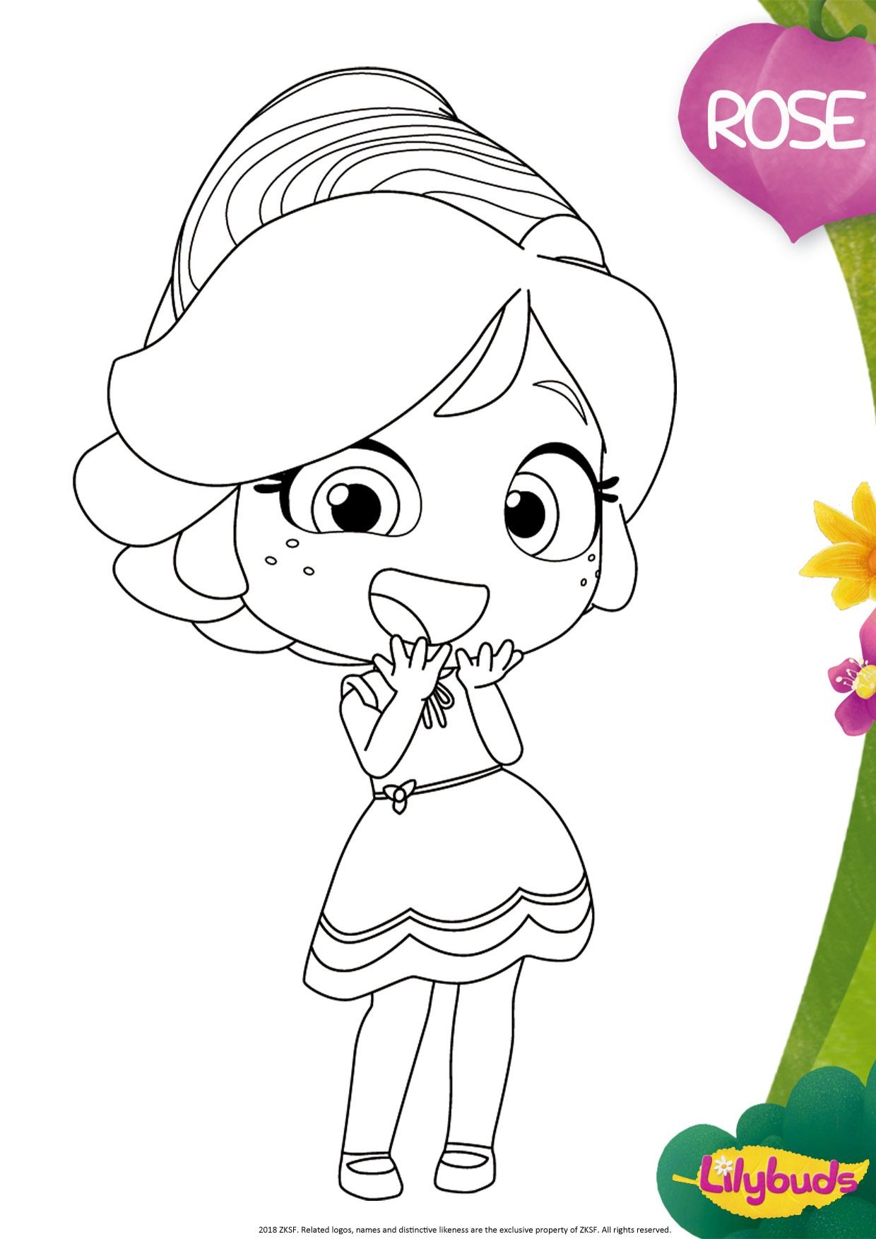 Rose coloring sheet(Lilybuds) Rose coloring sheet(Lilybuds) image