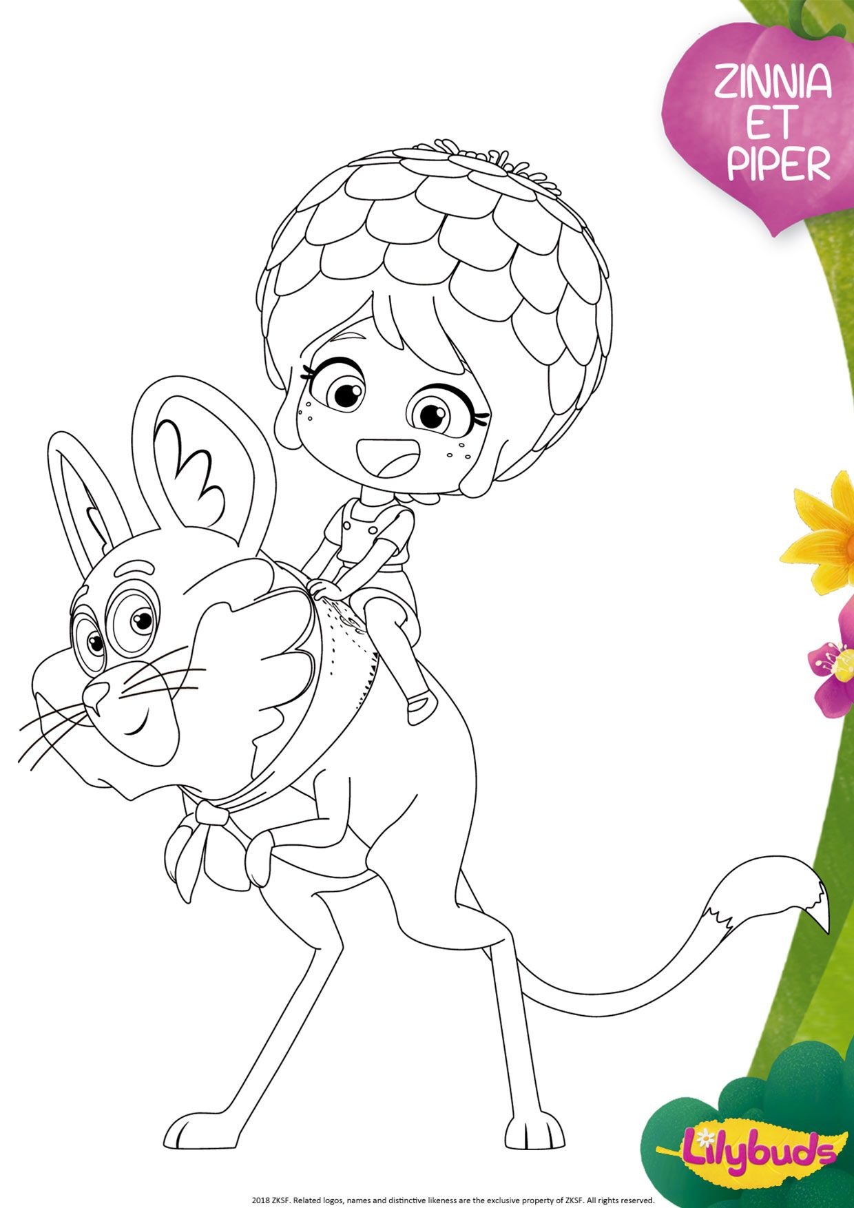 Zinnia and Spearmint coloring sheet(Lilybuds) Zinnia and Spearmint coloring sheet(Lilybuds) image