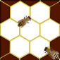 Honeycomb template with two bees