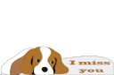 Puppy template with I miss you text