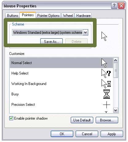 Select scheme and apply your cursors