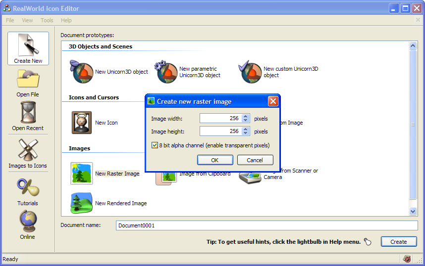 Creating new image with given dimensions